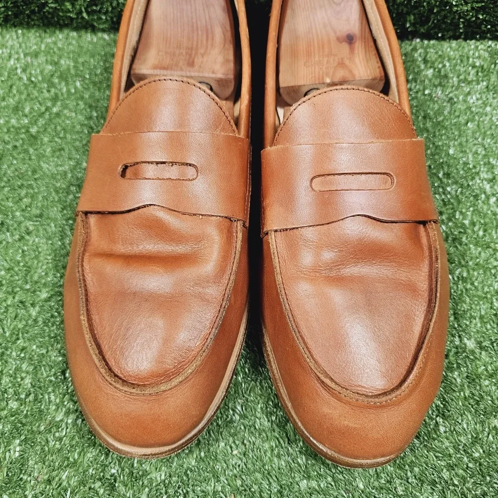Astorflex Dartflex Brown Italian Leather Slip On Penny Loafer Mens Size 14